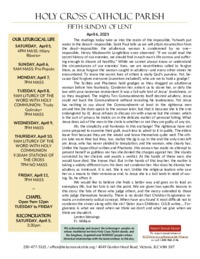 Bulletin for the Fifth Sunday of Lent
