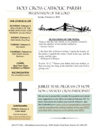 Bulletin for the Fourth Sunday in Ordinary Time