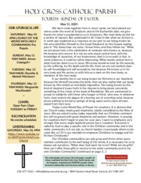 Bulletin for the Fourth Sunday of Easter - Ma 11