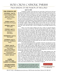 Bulletin for the Palm Sunday of the Passion of the Lord - April 13