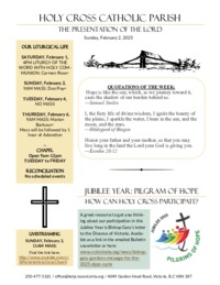 Bulletin for the Presentation of the Lord
