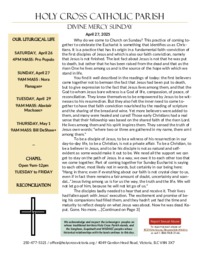 Bulletin for Divine Mercy Sunday - April 27, 2025