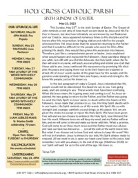 Bulletin for the Sixth Sunday of Easter