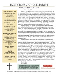 Bulletin for the Third Sunday of Lent