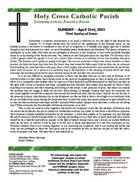 Bulletin for the Third Sunday of Easter