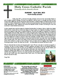 Bulletin for the Fourth Sunday of Easter