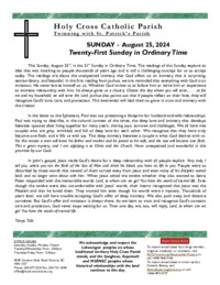 Bulletin for the Twenty-First Sunday in Ordinary Time