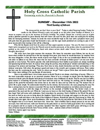 Bulletin for the Third Sunday of Advent