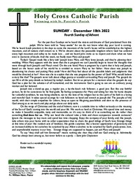 Bulletin for the Fourth Sunday of Advent