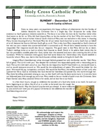 Bulletin for the Fourth Sunday of Advent