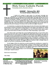 Bulletin for the Seventh Sunday in Ordinary Time