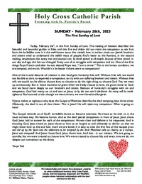 Bulletin for the First Sunday of Lent