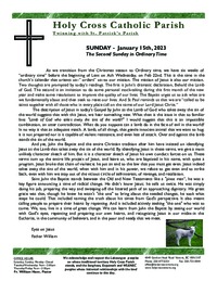 Bulletin for the 2nd Sunday in Ordinary Time