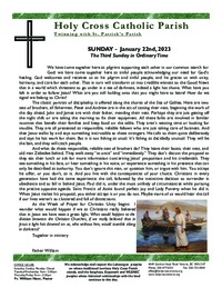 Bulletin for the Third Sunday of Ordinary Time