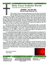 Bulletin for the Fifteenth Sunday of Ordinary Time