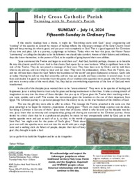 Bulletin for the Fifteenth Sunday in Ordinary Time