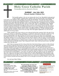 Bulletin for the Fifteenth Sunday in Ordinary Time