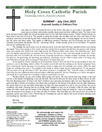 Bulletin for the Sixteenth Sunday of Ordinary Time