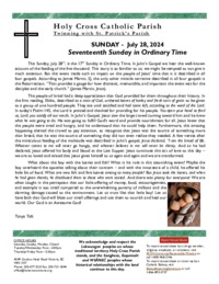 Bulletin for the Seventeenth Sunday in Ordinary Time