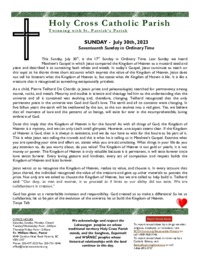 Bulletin for the Seventeenth Sunday in Ordinary Time