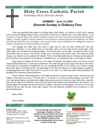 Bulletin for the Eleventh Sunday in Ordinary Time