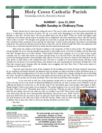 Bulletin for the Twelfth Sunday in Ordinary Time