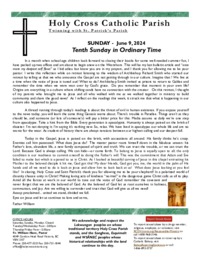 Bulletin for the Tenth Sunday in Ordinary Time