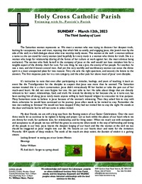 Bulletin for the 3rd Sunday of Lent