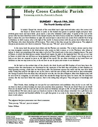 Bulletin for the Fourth Sunday of Lent