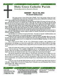 Bulletin for the Second Sunday of Lent