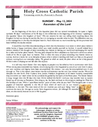 Bulletin for Ascension Sunday