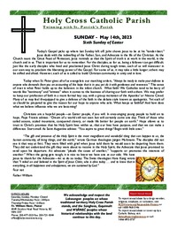 Bulletin for the Sixth Sunday of Easter