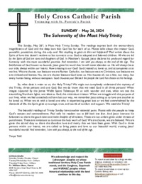 Parish Bulletin for the Solemnity of the Most Holy Trinity