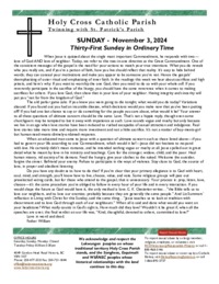 Bulletin for the Thirty-first Sunday in Ordinary Time