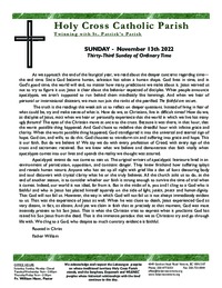 Bulletin for the Thirty-Third Sunday of Ordinary Time