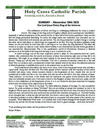 Bulletin for the Feast Day of Christ the King 34th Sunday of Ordinary Time