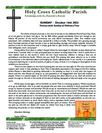 Bulletin for the Twenty-Ninth Sunday of Ordinary Time