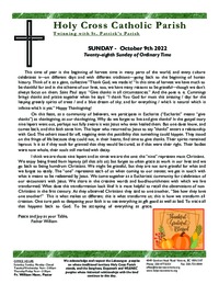 Bulletin for the Twenty-Eighth Sunday of Ordinary Time