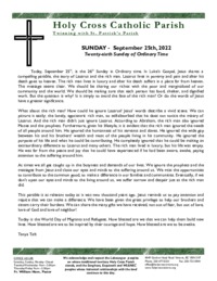 Bulletin for the Twenty-Sixth Sunday in Ordinary Time