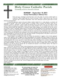 Bulletin for the Twenty-Third Sunday in Ordinary Time