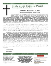 Bulletin for the Twenty-Fourth Sunday in Ordinary Time