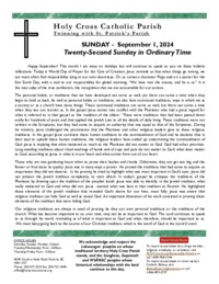 Bulletin for the Twenty-Second Sunday in Ordinary Time