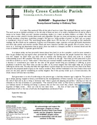 Bulletin for the Twenty-Second Sunday in Ordinary Time