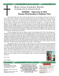 Bulletin for the Twenty-Third Sunday in Ordinary Time